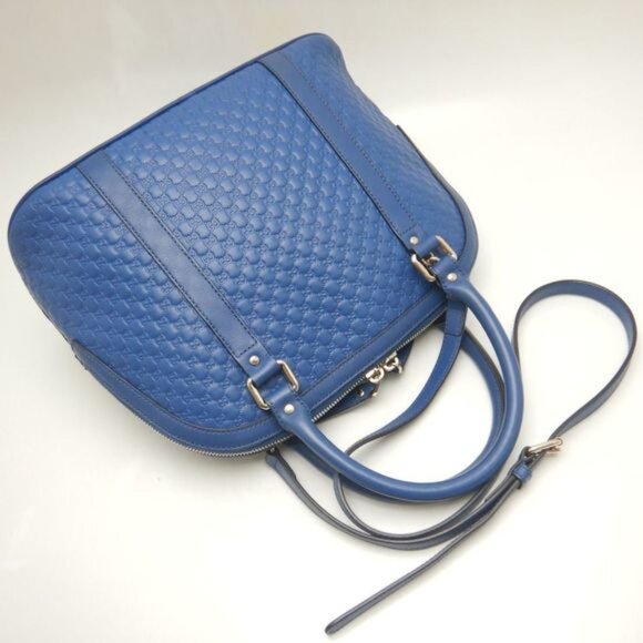 GUCCI 449663 Handbag Micro Guccissima Leather Blue - COA included - Picture 6 of 11